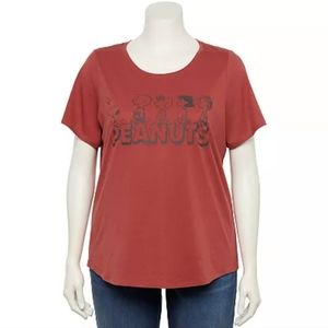 Peanuts Gang Boyfriend Terracotta Comfy Soft Short Sleeve T-shirt EUC sz 2X